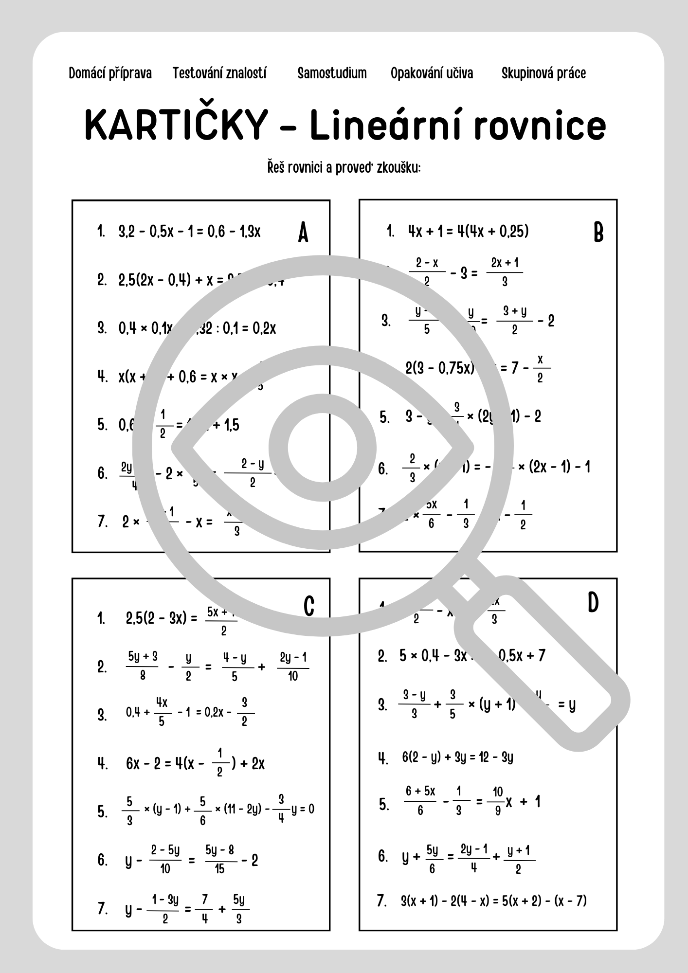 line-rn-rovnice-se-zlomky-matematika-8-9-t-da-testov-karti-ky-s